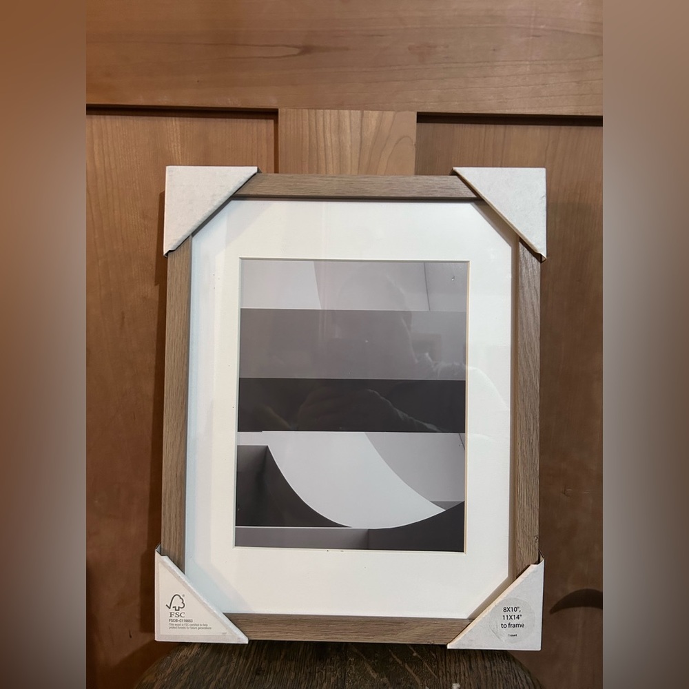 Modern Abstract Art Print in Wooden Frame